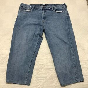 Lands' End square rigger suspender ready blue jeans 46X25